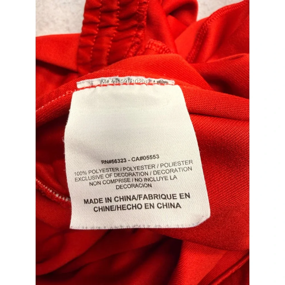 Nike Sportswear Mens XXL Red Track Pants White Side Stripe Zipper Pocket